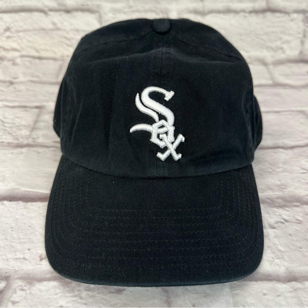 Chicago White Sox Baseball Cap Black Cotton Twill Embroidered Slideback Hat